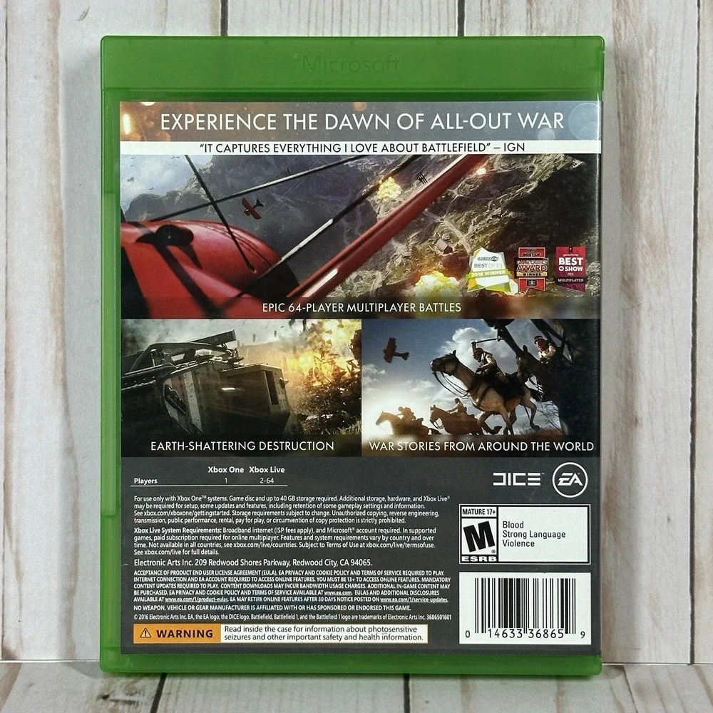 Battlefield 1 & Battlefield V Microsoft Xbox One Game CIB 2‎ Lot